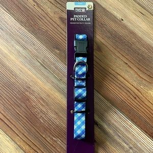 Blue Gingham Dog collar